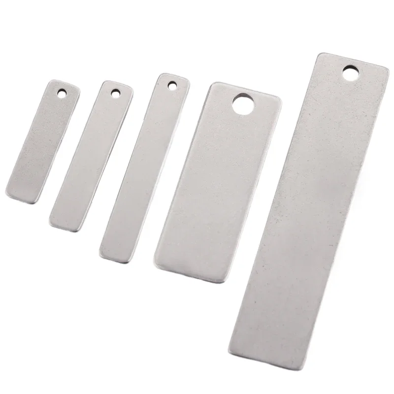 Janette Prostokątne metalowe stemple ze stali nierdzewnej Płaskie zawieszki z zawieszkami Diy Naszyjnik Jeweley Findings 4x25mm 9x40mm — zdjęcie 2