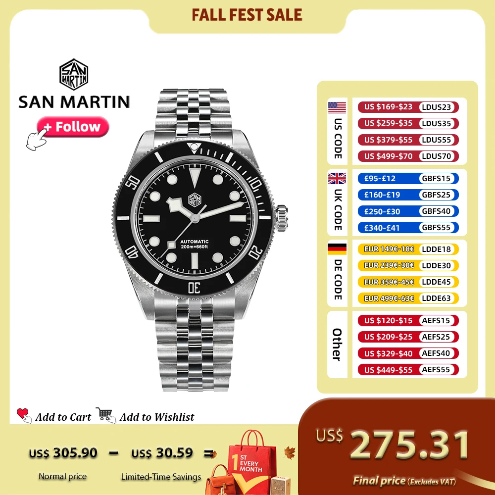 Rolex Watch Submariner - San Martin 40mm BB hommes montre