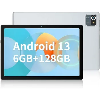 BESTSKI 10.1 인치 태블릿, 6GB(4 + 2) RAM, 64GB ROM, 128GB 확장, 5000mAh, 1280x800 HD 터치 스크린, 5MP + 8MP 듀얼 카메라 (실버)