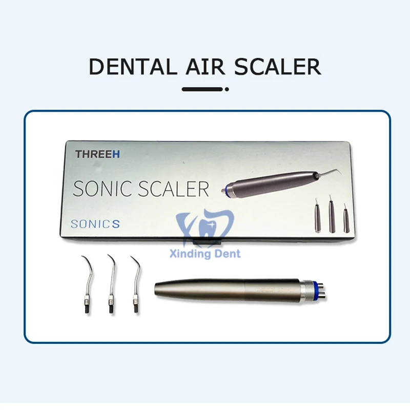 Dental Sonic S Air Scaler Handpiece High Frequency Sonic Scaling Ultrasonic Scaler with 3 Tips Remove Dental Calculus