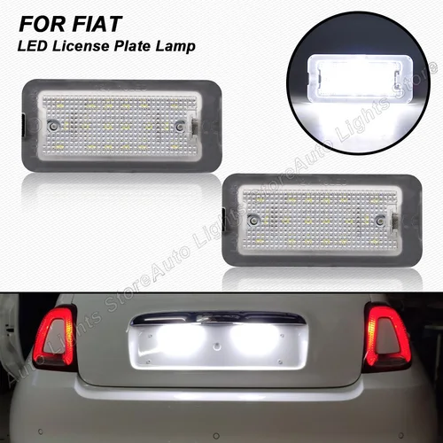 Imagen 1 del producto Luz LED de matrícula para Fiat 500 Abarth 500 2007-2020 6000K xenón luces de matrícula de alto brillo sin Error 2 uds