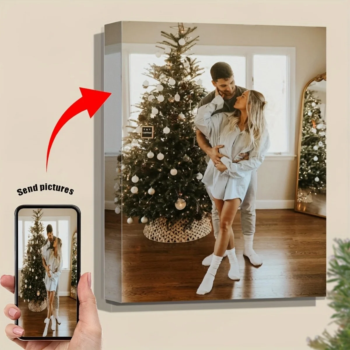 

One Framed, Customizable Family Photo Canvas Print—Exquisitely Decorative, Stylish, Charming, Modern, and Vibrant; Fully Customi