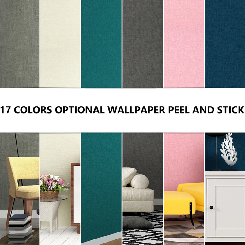 Wallpaper Self-adhesive Waterproof And Moisture-proof Solid Color Dormitory Home Living Room Bedroom Background Wall Sticker