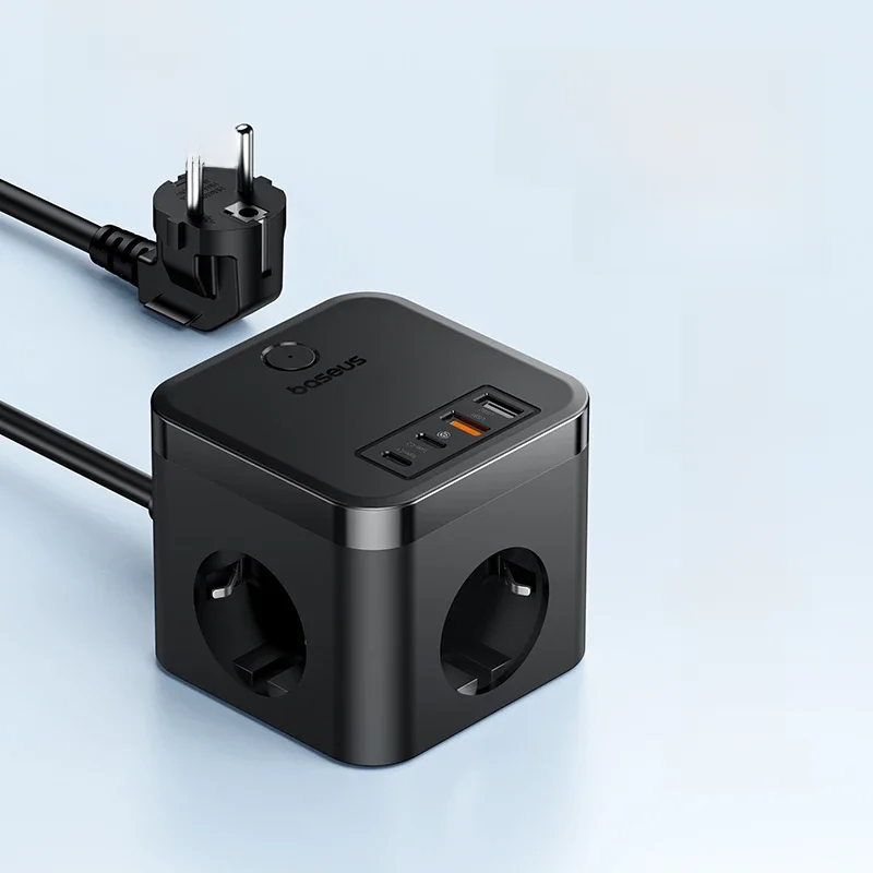 Baseus 30W ładowarka szybka listwa zasilająca 4000W 3AC gniazdko stacja ładująca na biurko ochrona przeciwprzepięciowa dla tabletu iPhone Samsung Xiaomi — zdjęcie produktu 7