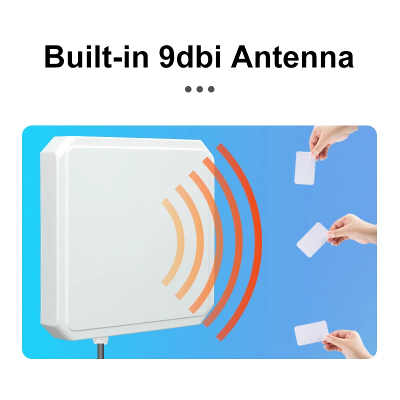 قارئ RFID UHF بعيد المدى ، IP67 مقاوم للماء ، واجهة USB ، RS232 ، كسب 9dbi مدمج ، هوائي ، SDK مجاني لمواقف السيارات