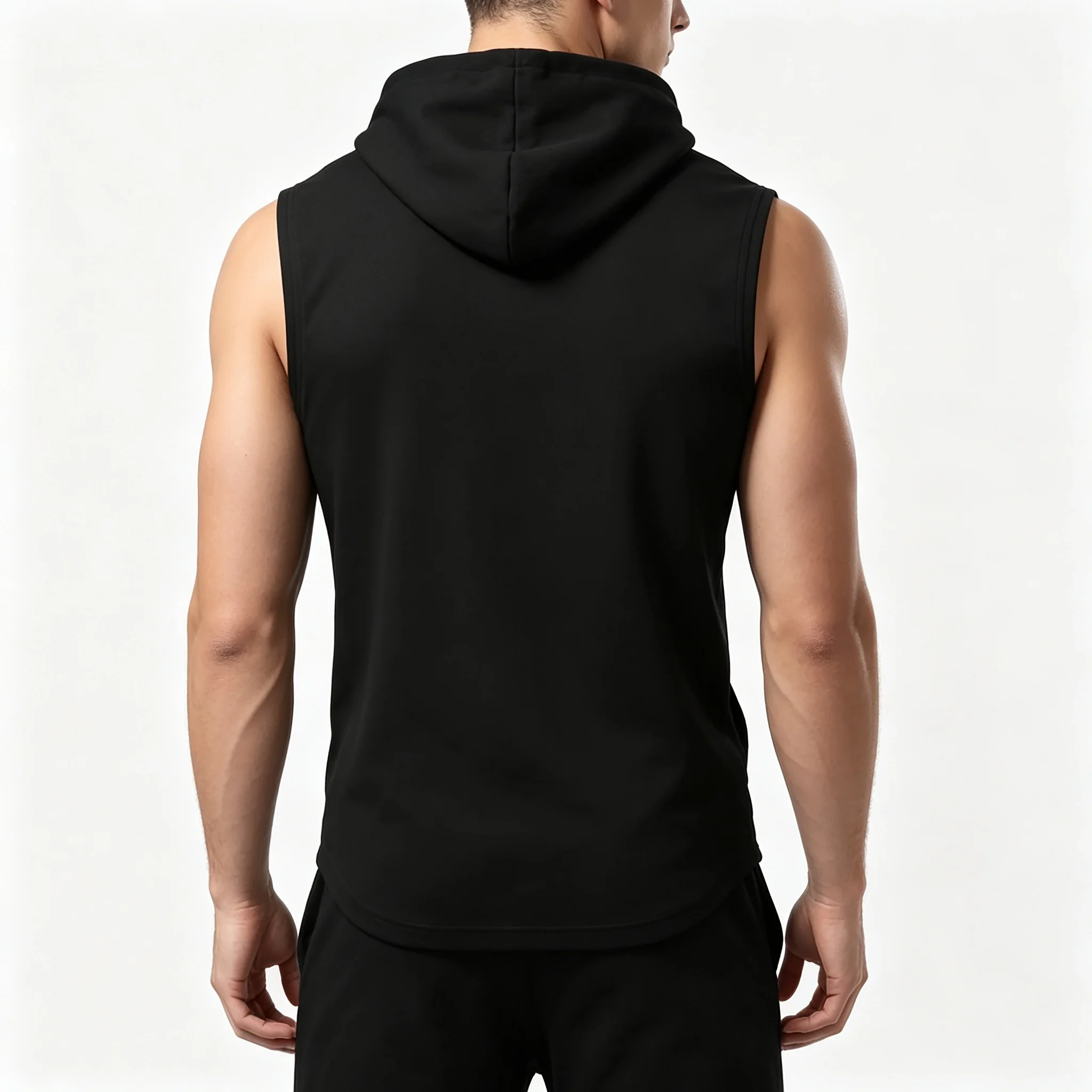 Herren Ärmelloses Hoodie-Tanktop mit Bullenkopf-Print, Fitness-Workout-Weste, Ärmelloses Kapuzenshirt, Lässige Sport-Tanktops – Detail 5