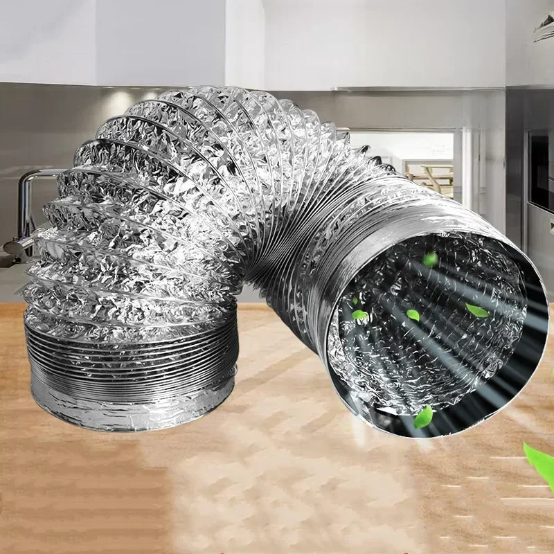 80-200mm rura wentylacyjna aluminiowy wąż wentylacyjny elastyczny kanał wydechowy do łazienki System kuchenny akcesoria do rur wentylacyjnych — zdjęcie 2