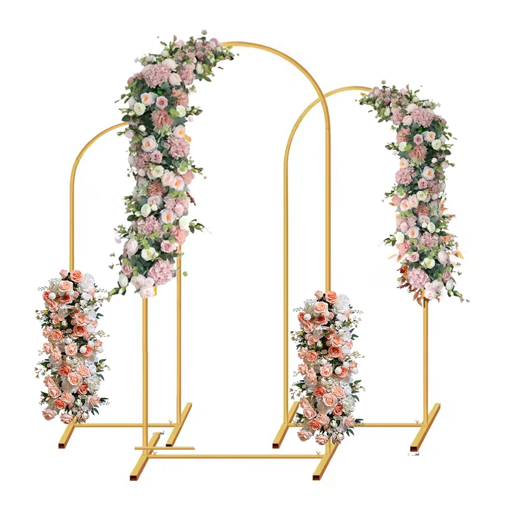 Soporte de fondo de arco de Metal para boda, marco de soporte de arco dorado, accesorios de decoración Floral, arco para fiesta de cumpleaños, celebración de ceremonia