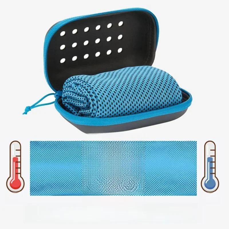 Serviette rafraîchissante à séchage rapide, douce et respirante, Absorption de la sueur froide, avec boîte de rangement, sport, course à pied, Yoga, Club de gymnastique