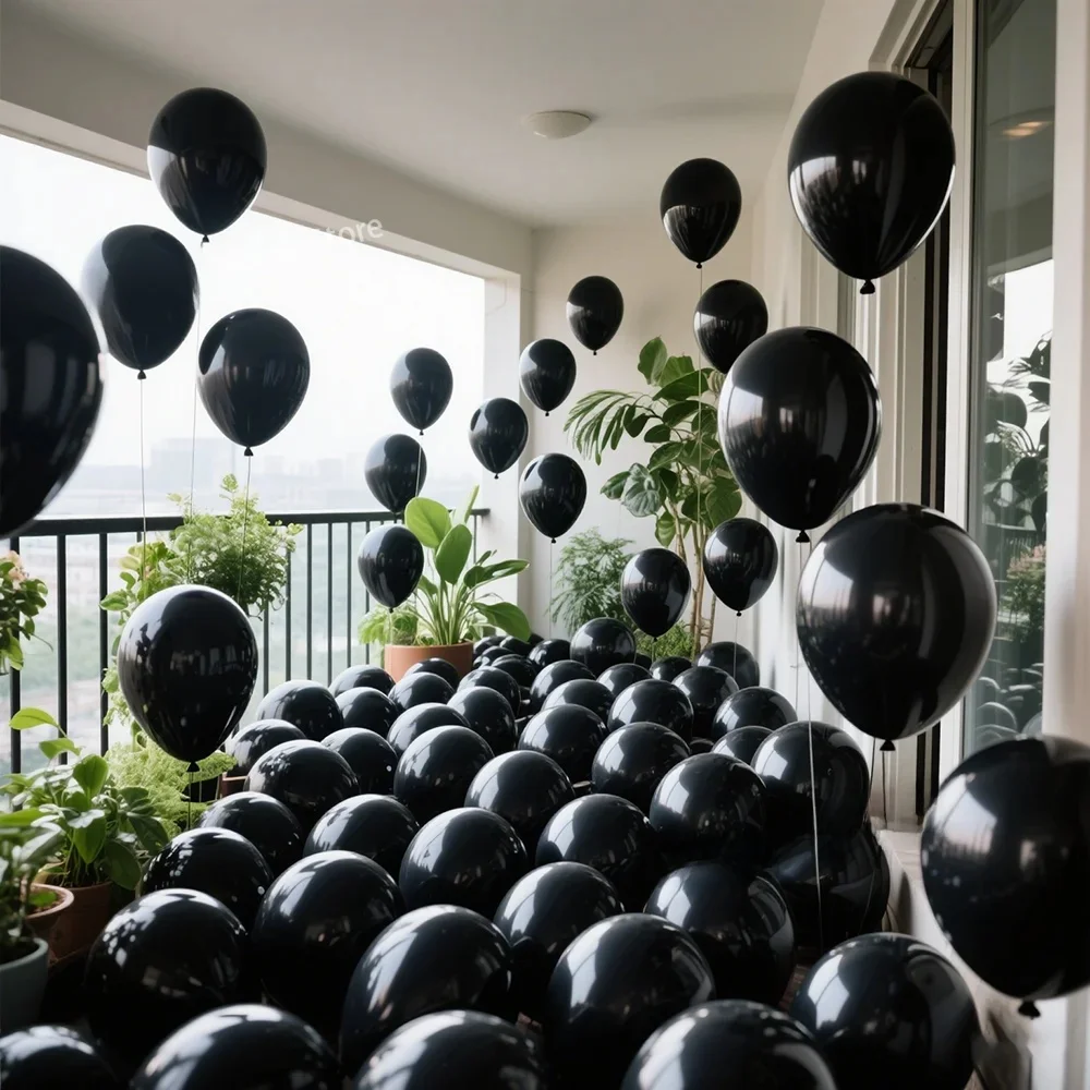 Ballons noirs en Latex 5/10/12/18/36 pouces, ballon coloré, vente en gros, pour fête d'anniversaire, réception-cadeau pour bébé, mariage, décoration de salle de vacances