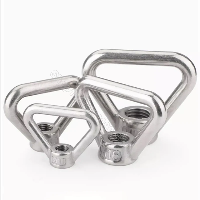 1Pc M8 M10 M12 M14 M16 M20 M24 304 A2-70 Stainless Steel Triangle Lifting Eye Nut Trapezoid Thread Rings Fit For Handle Bolts