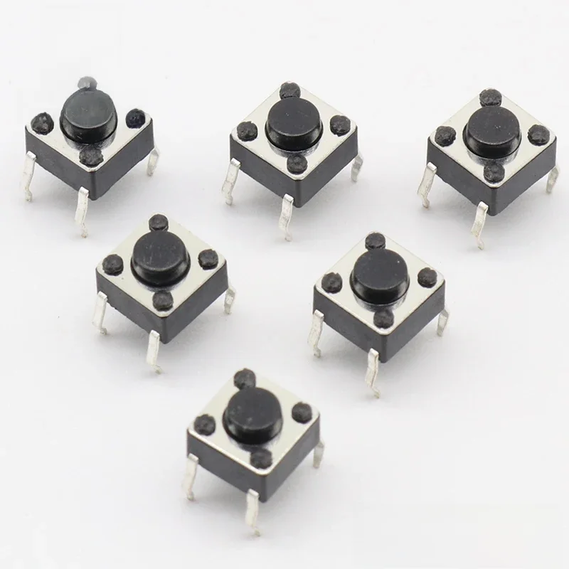 50 sztuk/partia 6x6x4.3MM 4PIN G89 dotykowy takt Push Button mikroprzełącznik bezpośredni wtyczka Self-reset DIP Top miedź — zdjęcie 2