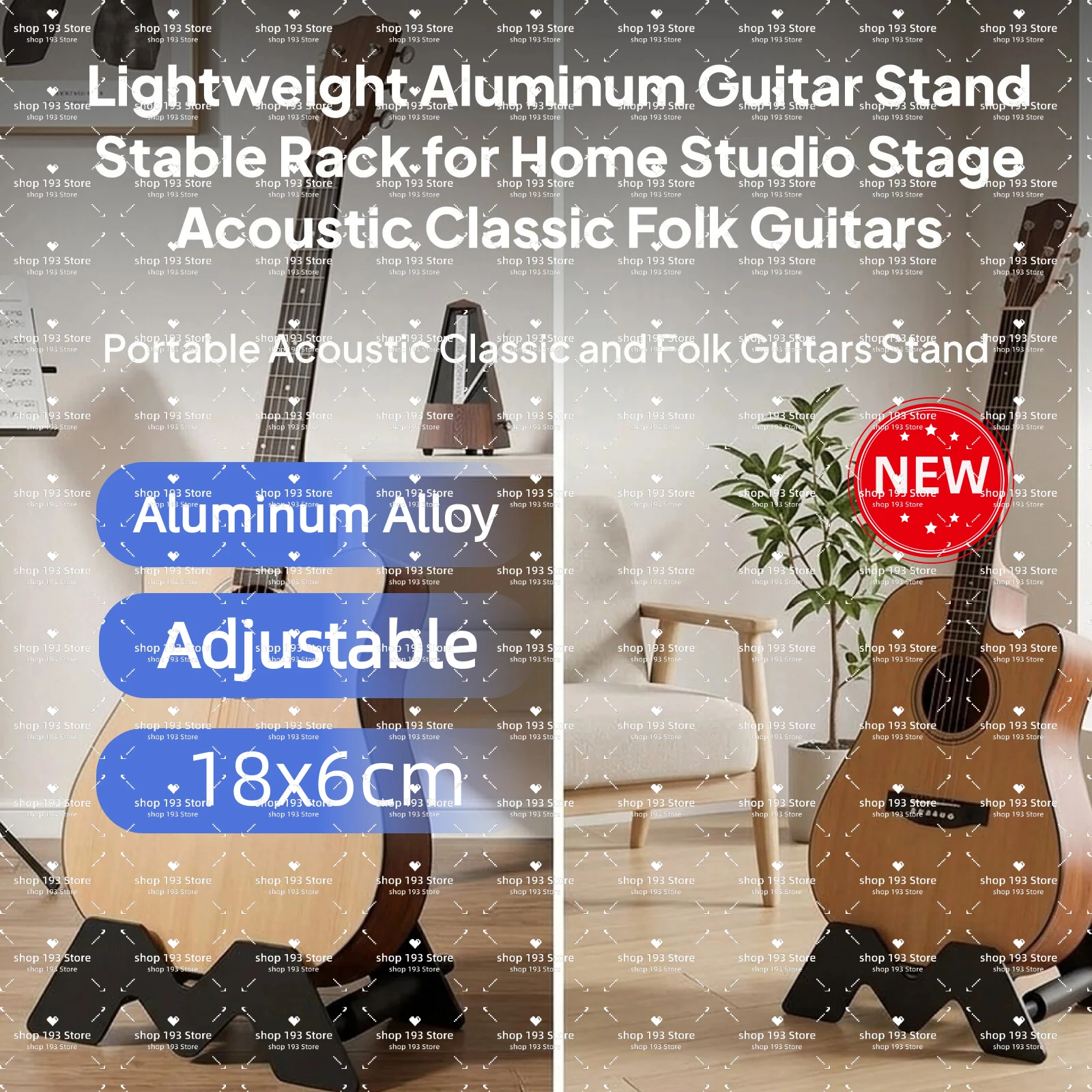 

Portable Lightweight Aluminum Guitar Stand Stable Rack for Home Studio Stage Acoustic Classic Folk Guitars Accessories