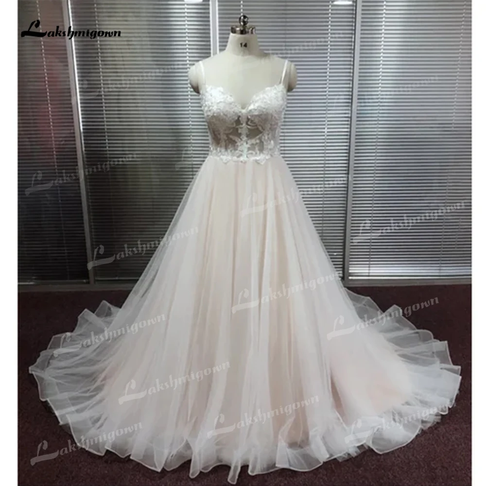 Luxury Boho Wedding Dress Applique Generous A Line 2022 Robe Longue Tulle Wedding Gowns Vestidos Noivas