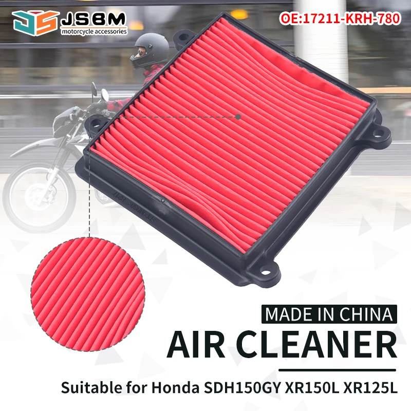 JSBM Motorcycle Air Filter Intake Cleaner Replacement For Honda SDH150GY XR125L XR150L XR125 XR150 LEKE/LEKJ/LEKH/LEKC/LKC 150CC