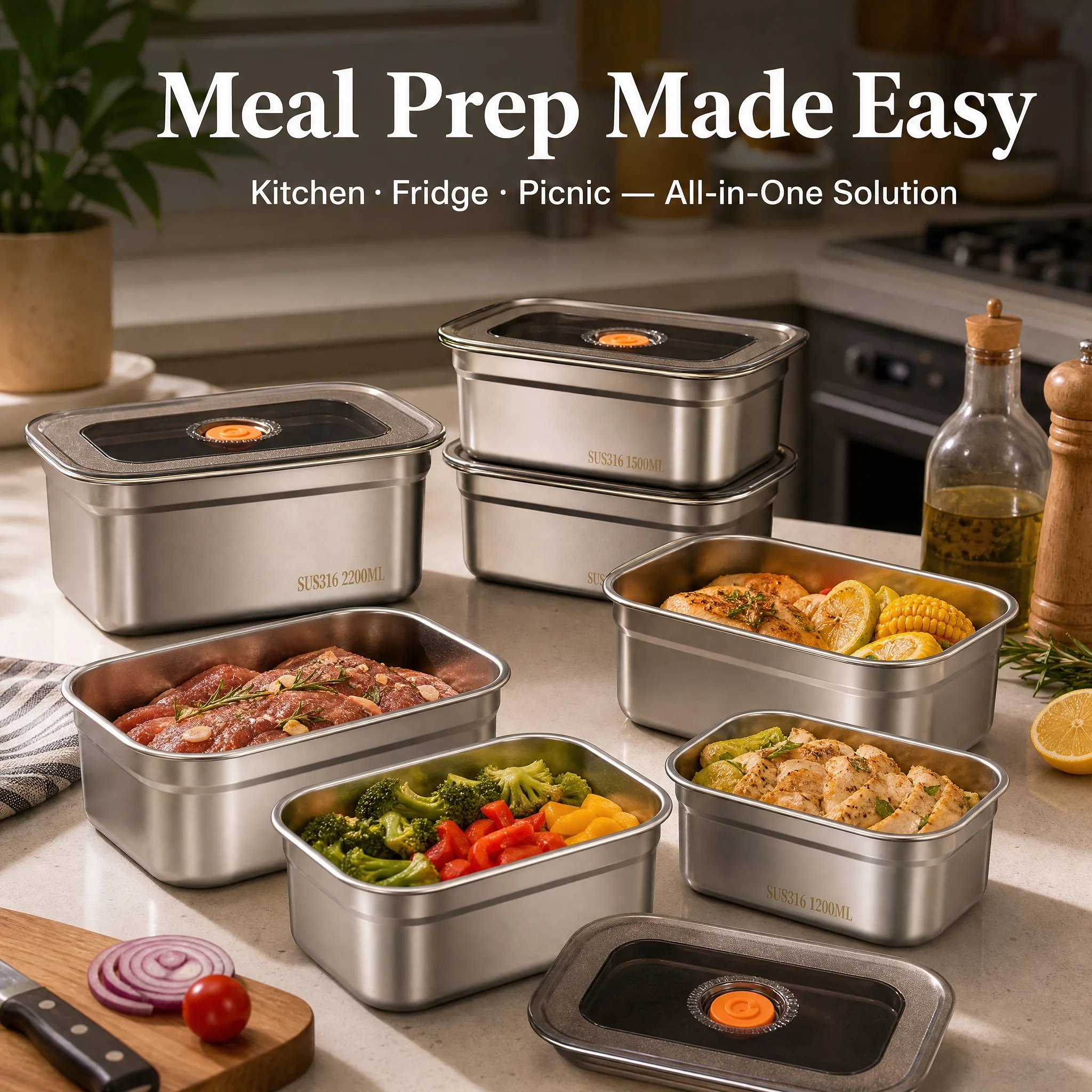 Meal Prep Containers Xl - Boîte à lunch de camping en