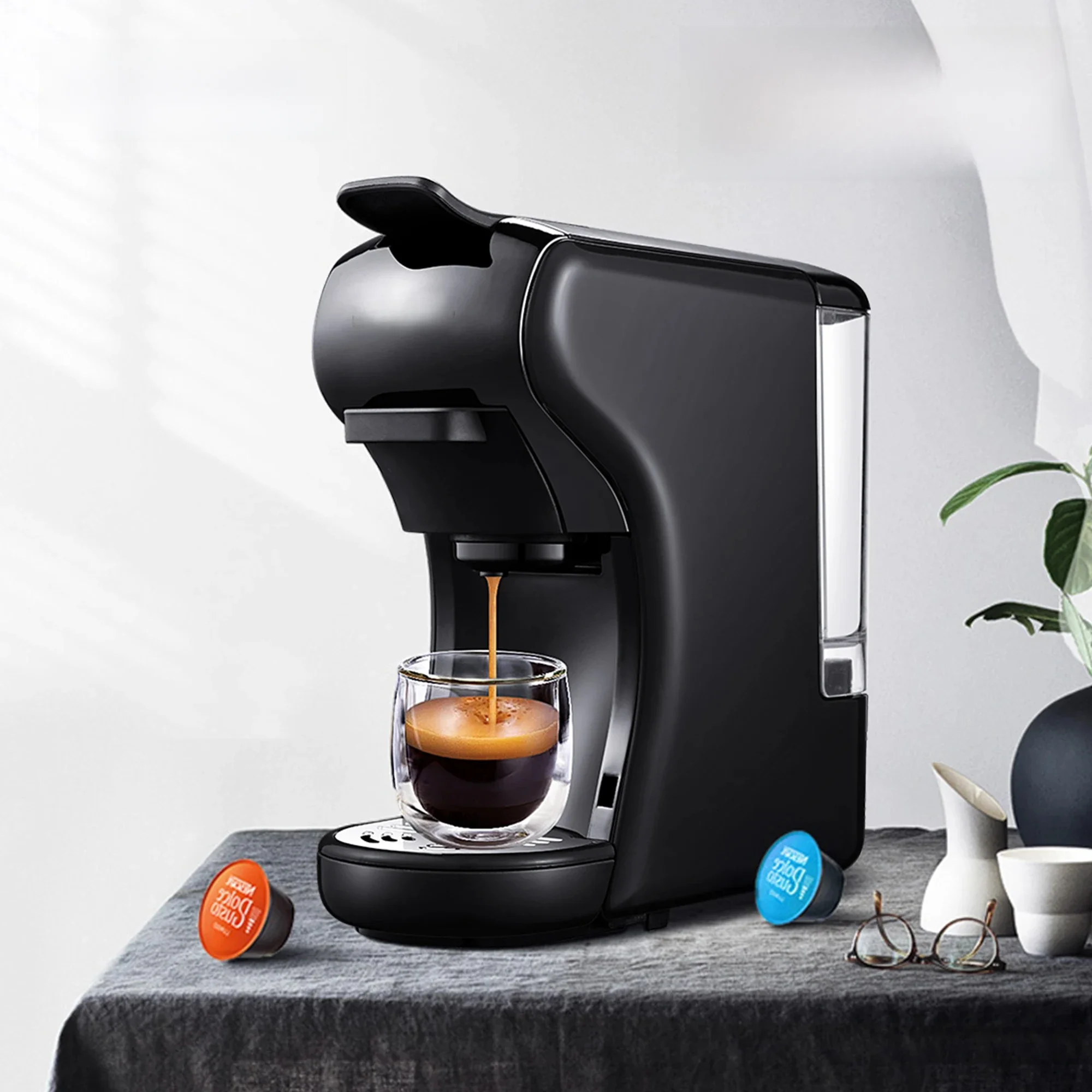 HiBREW Kaffeemaschine 19 Bar 4 in 1 Heiß & Kalt Mehrere Kapsel Espresso Cafetera Pod Kaffeemaschine