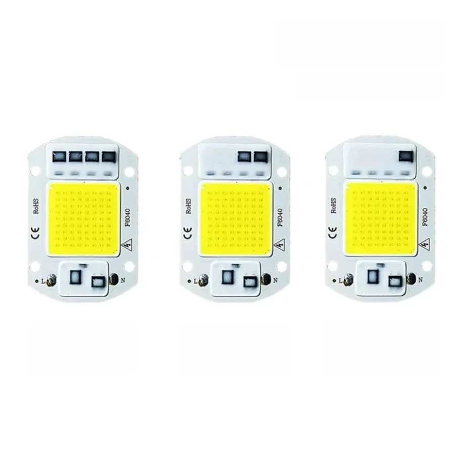 10 pièces 50W 30W 20W LED COB puce 220V puce LED pas besoin de pilote IC intelligent Diode puce perles pour projecteur de lumière d'inondation bricolage éclairage