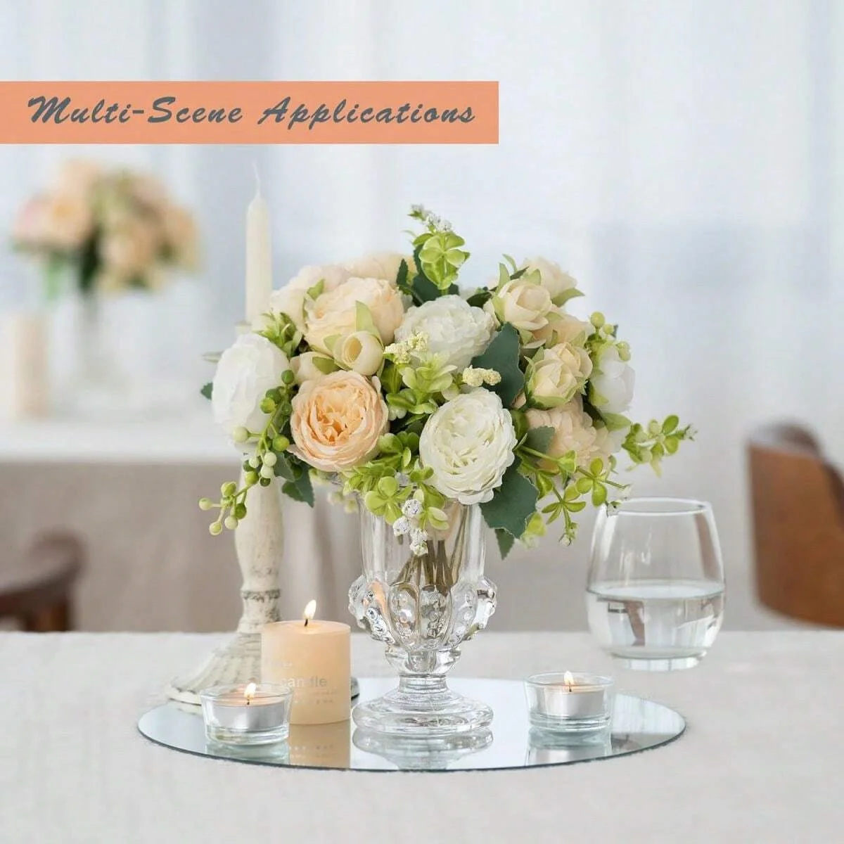 6PCS Acrylic Round Mirrors For Centerpieces Circle Mirrors Candle Plates For Wall Wedding Table Centerpieces Round Mirror Tray
