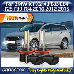 2Pcs Car LED Fog Lights Bulbs 6000K White Auto Fog Lamps Play and Plug For BMW X1 X2 X3 E83 E84 F25 F39 F84 2010 2012 2015 2017
