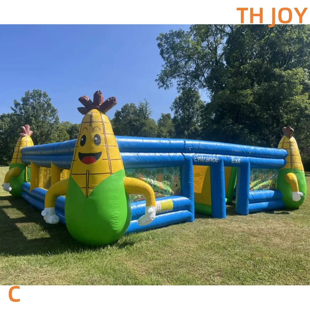 9x9x2mH opblaasbare Halloween huanted huis aangepaste opblaasbare maïs doolhof Labyrint arena laser tag games met blower
