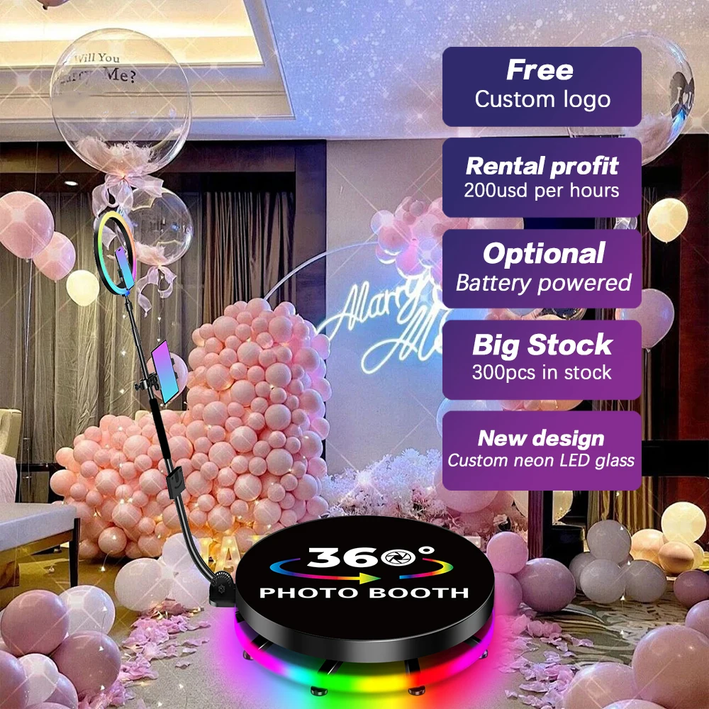 

360 Degree Photo Booth US EU Warehouse 360 Photo Booth Machine With Flight Case Packing For Weddings Receptions Parties Events