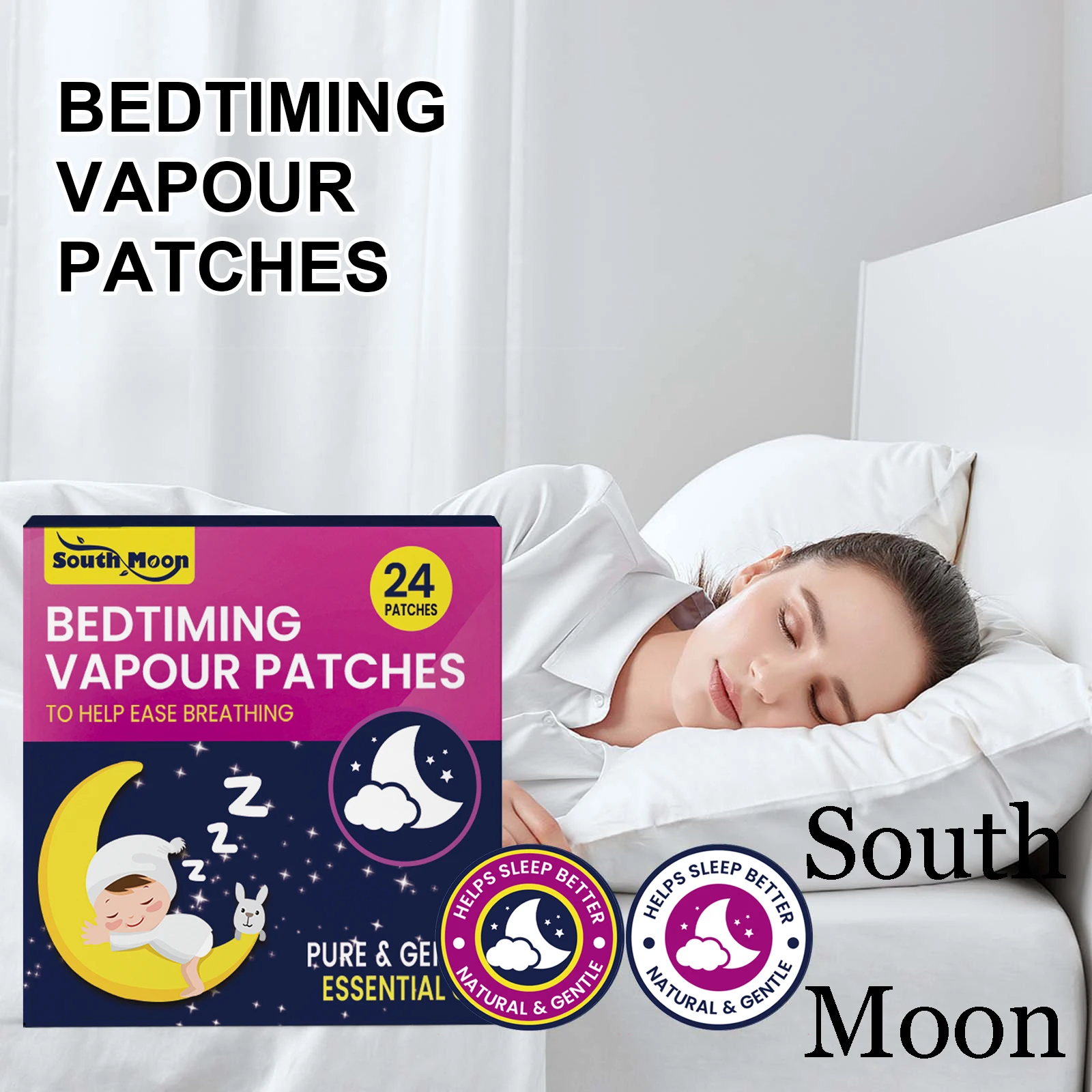 

South Moon Sleeping Care Patch Relief Stress and Fatigue Improve Sleeping Quality Reduce Discomfort Soothing Relaxing Sleep Care