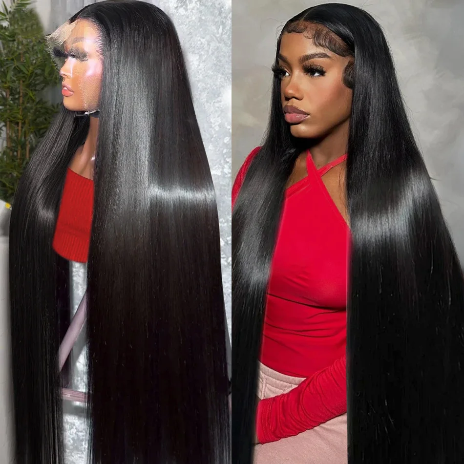 30 40 Inch 200 Density 13x4 Hd Lace Frontal Human Hair Wigs Brazilian Straight 13x6 Lace Front Wig Remy For Black Woman