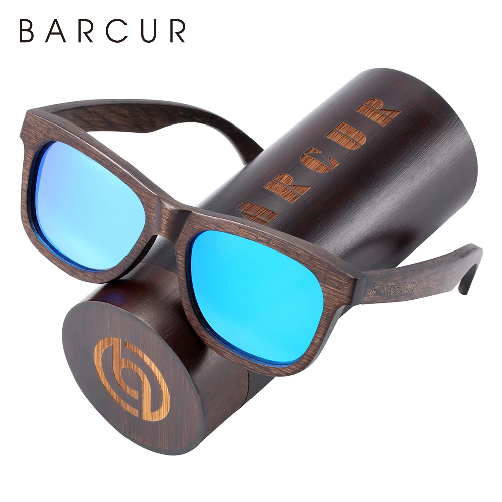 

BARCUR Natural Wooden Sunglasses for Men Polarized Sunglasses Wood Oculos De Sol Feminino Frete Gratis