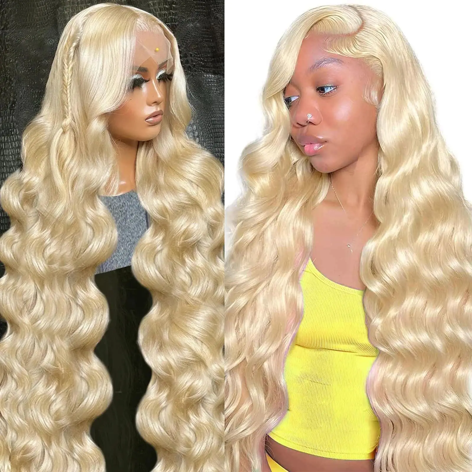 613 Blonde Body Wave Lace Front Wig Human Hair Wig 13x6 28 Inch 180 Density Lace Front Wig Human Hair Pre Plucked with Baby Hair