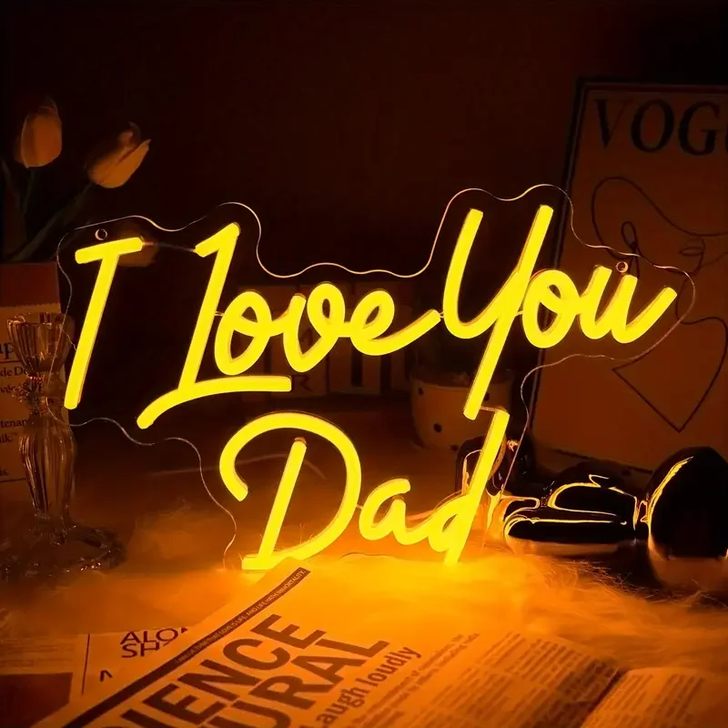 

Custom Neon Sign I Love You Dad Gift Ideas Thank You Dad Gift for Birthday Father's Day Neon Light Keepsake Desk Wall Decoration