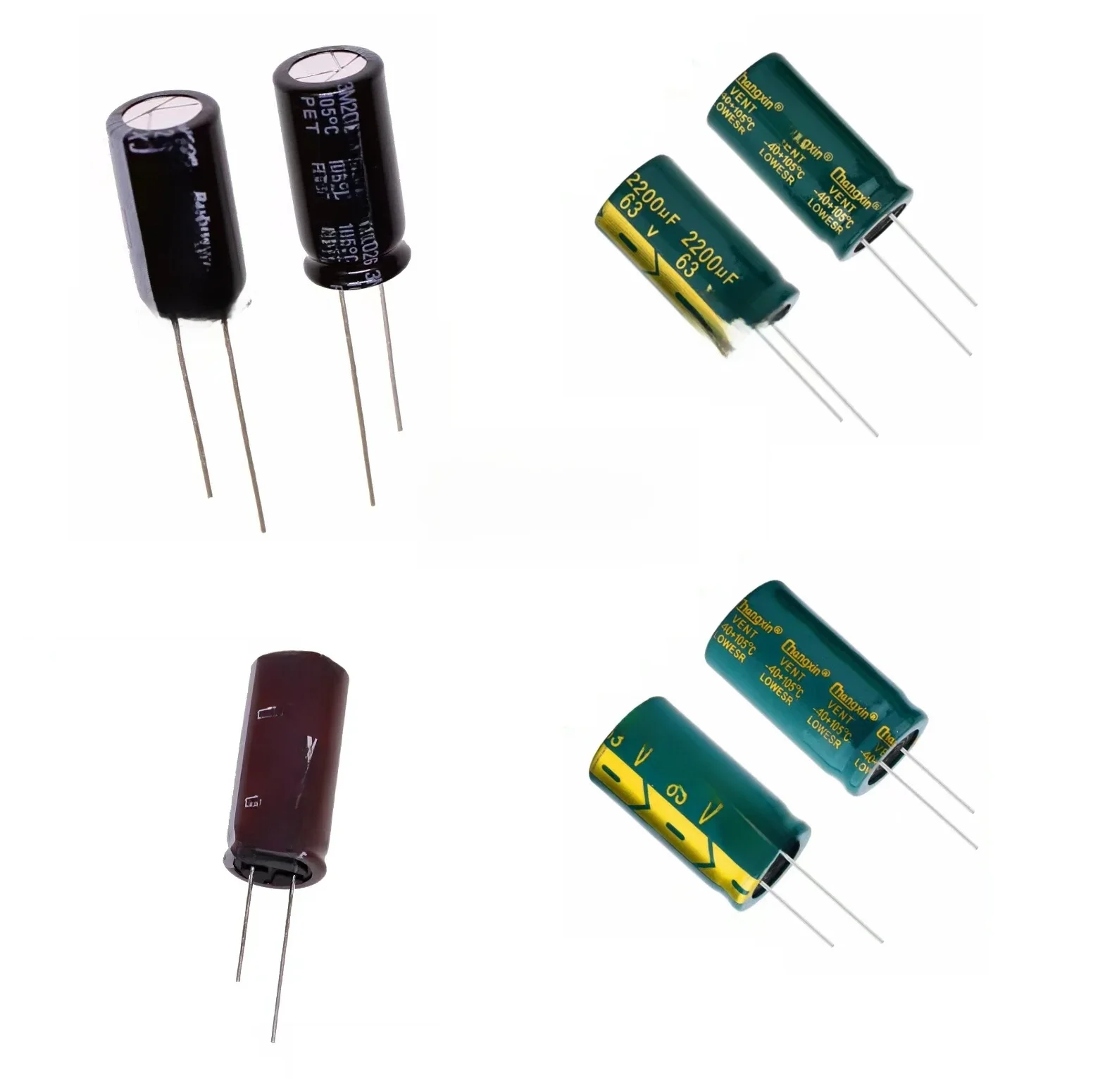 Condensateur électrolytique en aluminium haute fréquence, 63V, 1uF, 2.2uF, 4.7uF, 6.8uF, 10uF, 15uF, 22uF, 33uF, 47uF, 56uF, 68uF, 82uF, 100uF, 120uF