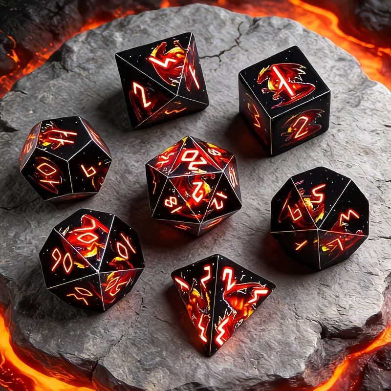 

Red Dragon DND D6 Dice Set, suitable for board games, board games, role-playing, Dungeons&Dragons, and more