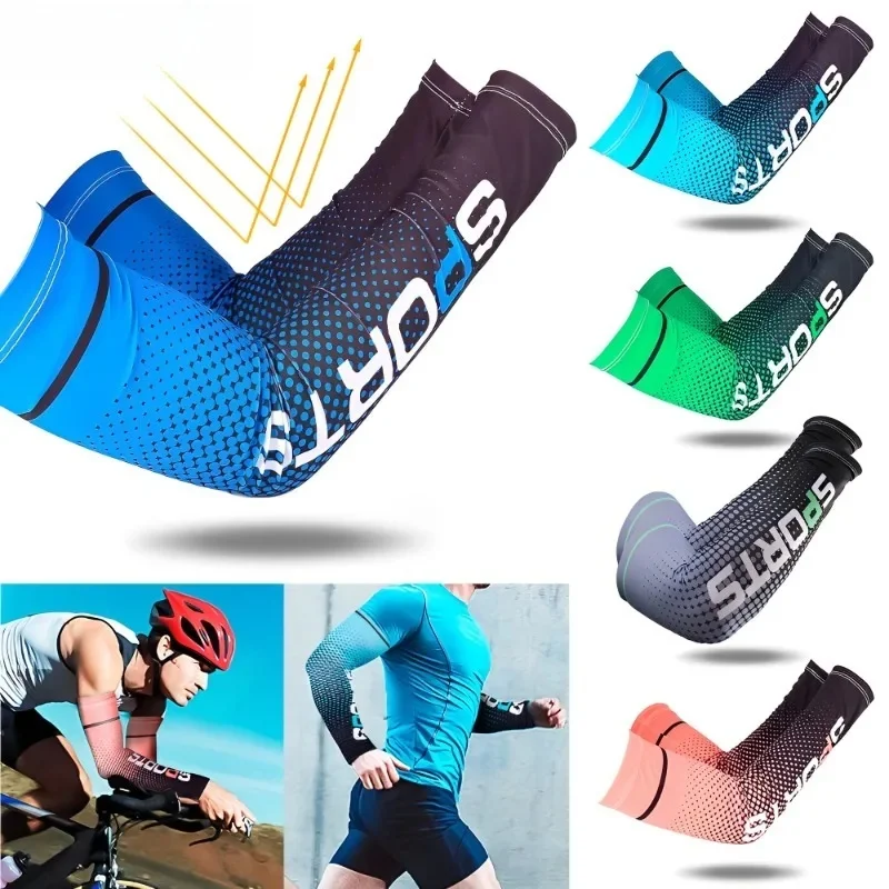 AliExpress 2pcs Men Sun UV Protection Ice Silk Long Sleeve Cover Arm Sleeves Sunscreen Outdoor Arm Cool Sports Cycling Hand Protector New