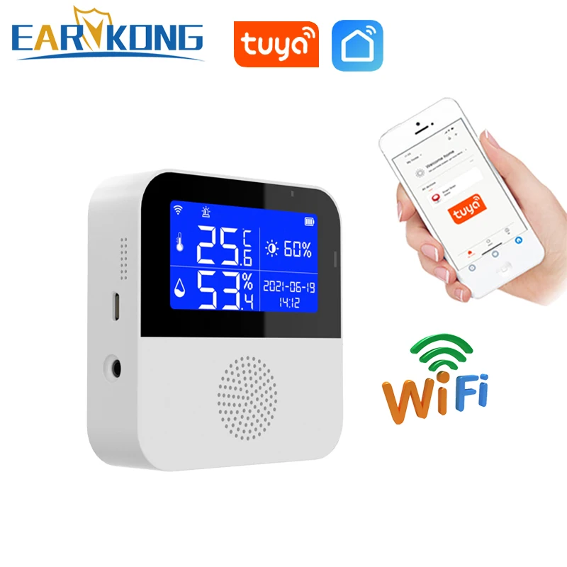 Tuya WiFi Temperature Humidity Detector Smart Home Thermometer Alarm Indoor Hygrometer Sensor Intelligent Linkage Smart Life APP