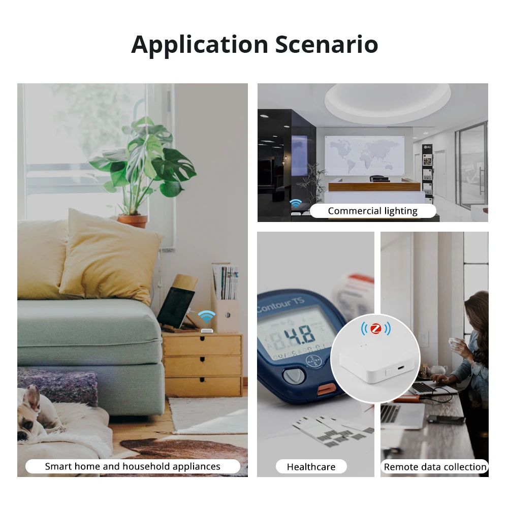 Smart Life Home Bridge Tuya Zigbee Wireless Hub Remote Control Door Sensor Smoke Sensor TH Sensor Water Leakage Sensor