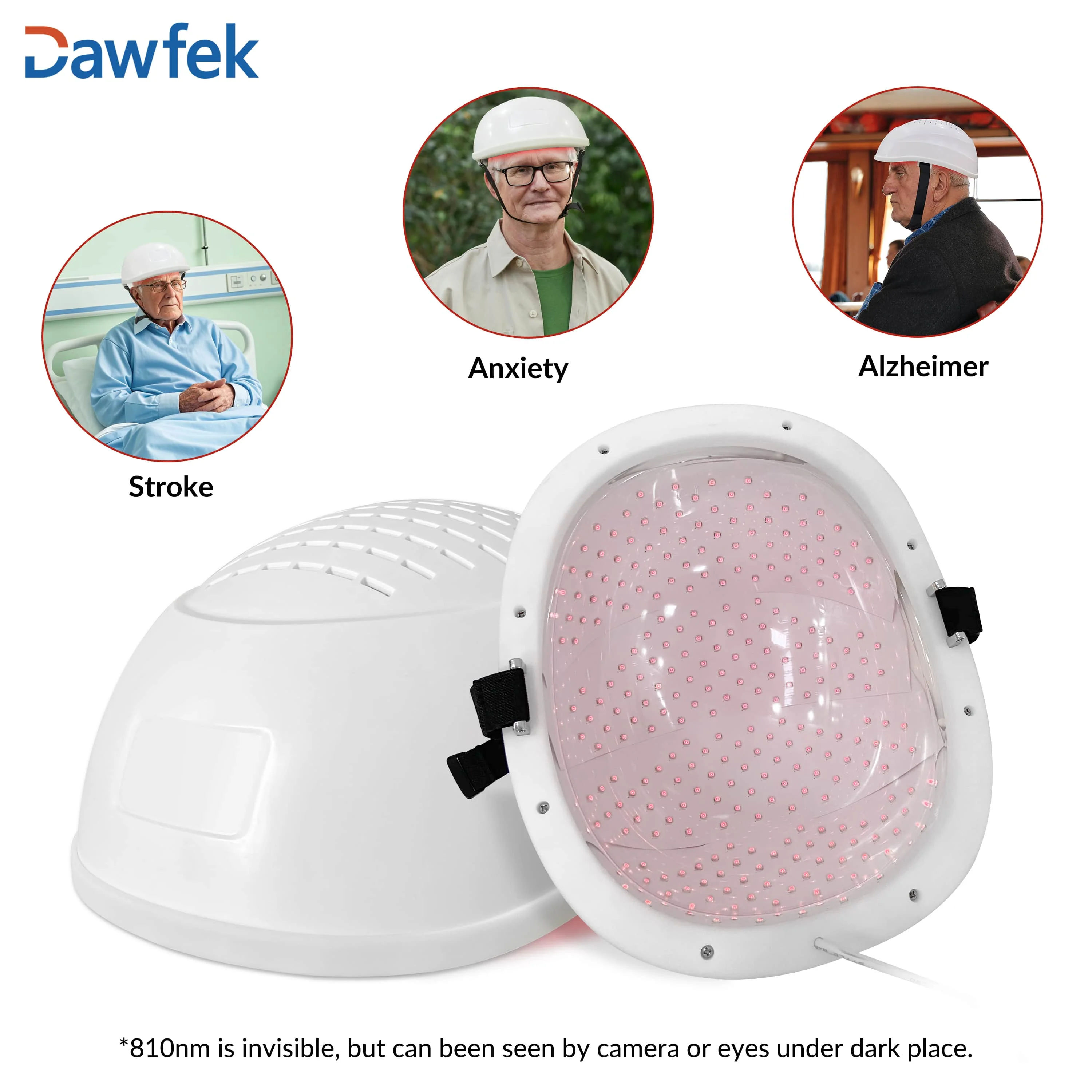 Dawfek Infrared Light Therapy Helmet 1-20000Hz For Cerebral Infarction  Parkinson Brain Head Helmet Can Increase Blood Flow