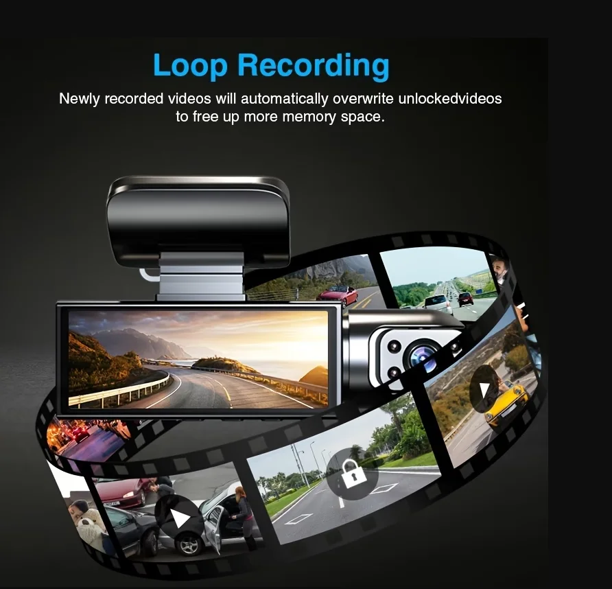 3 Kanaals Dashcam Videorecorder Drie Lens Auto Camera Met Achteraanzicht Dvr 24H Parkeermonitor Zwarte Doos Auto-Accessoires