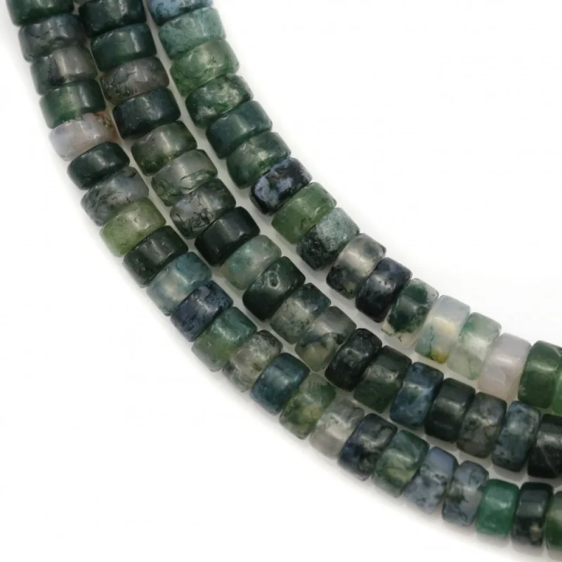 

Moss Agate Beads Strand Heishi 2x4mm Natural Semiprecious Stone For Jewelry Making DIY Bracelet Earrings