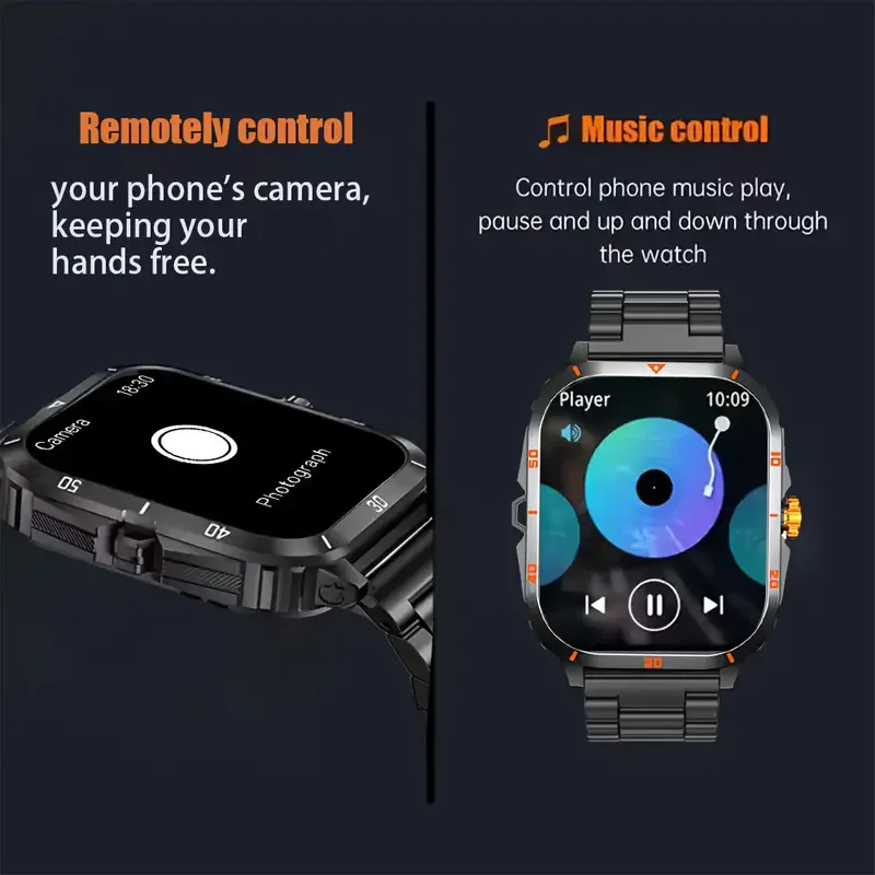 جديد الأصلي وعرة العسكرية الرجال ساعة ذكية بلوتوث دعوة اللياقة البدنية ساعة مساعد صوتي مقاوم للماء الرياضة Smartwatch لشاومي