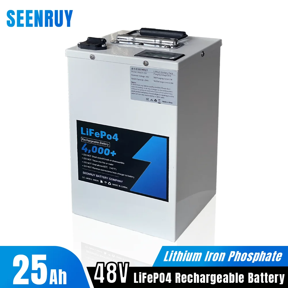 48V 25Ah Lifepo4 Battery Pack Lithium Iron Phosphate Built-in BMS for Eletric motorcycle Optional Bluetooth +Charger