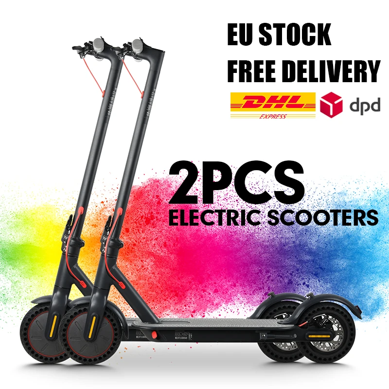 1/2 stuks 350W elektrische scooter voor volwassenen & tieners, 30km max. bereik, 30km/u max. snelheid, APP-besturing, E-rem + schijfrem, LED-verlichting