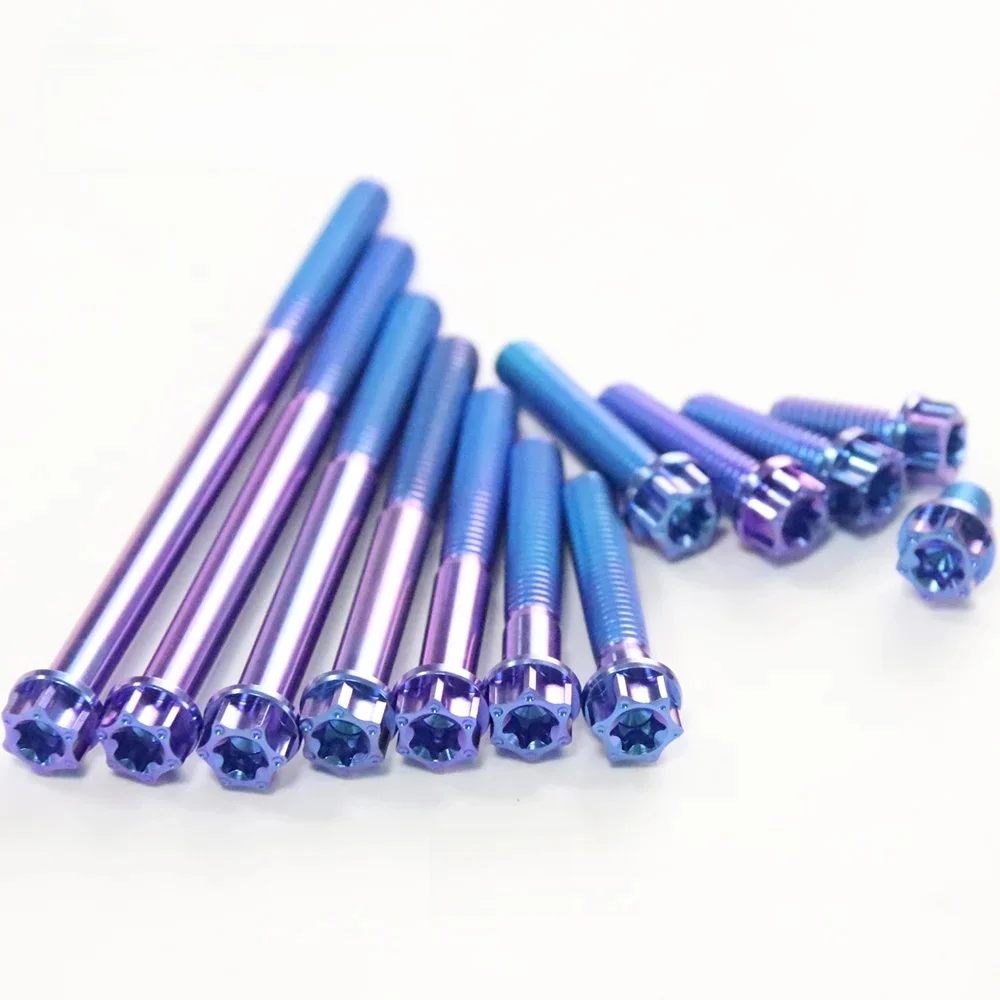 AliExpress RTAMO Titanium Bolt M6X10/15/20/25/30/35/40/45/50/55/60/65/70/75/80/90mm Torx Head for Motorcycle Bike Modified Screw (1pc)