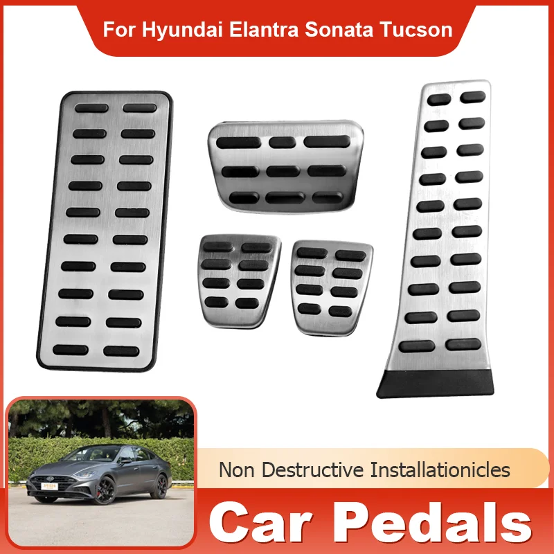 for Hyundai Elantra Avante Tucson Santa Fe DM Sonata 8th MD JM Grand Car Foot Gas Fuel Brake Footrest Pedals CoverAccessories