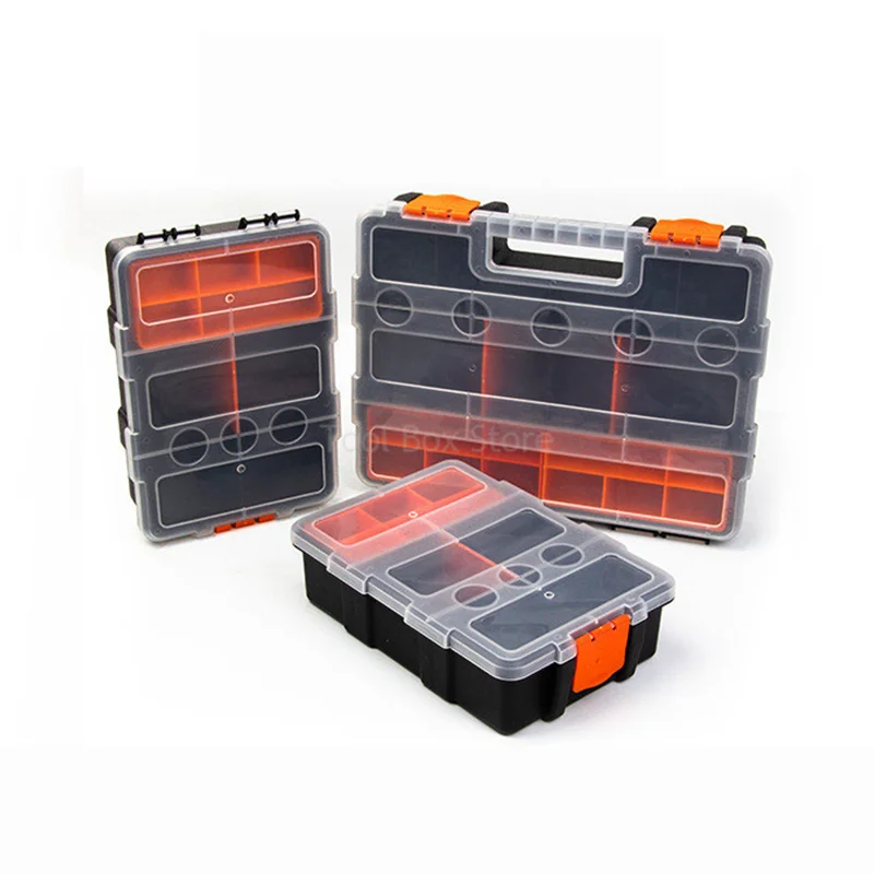 Parts Box Tool Organizer Box ABS Plastic Screw Storage Box Portable Hardware Toolbox Multi grid Compartment Small Parts Boxes