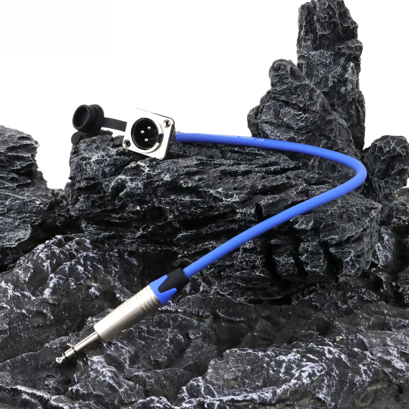 Audio XLR Extension Cable 3Pin XLR Male Panel Mount MIC Socket to 6.35mm 1/4 Inch TRS Pass Through Balanced Speaker Amp Mixer