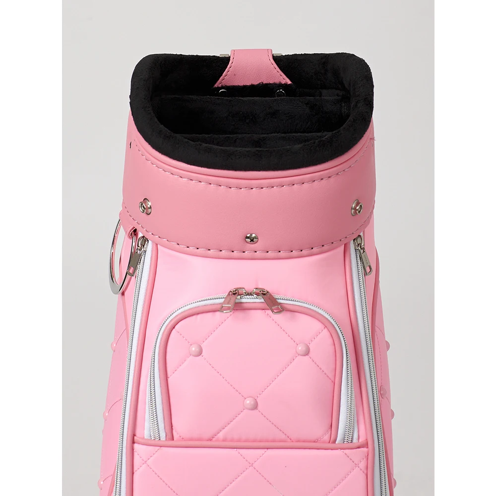 Latest Golf Bag with Special Design for Women Light-weight Golf Caddy PU Bag Pink Color 2 Covers 4 ways Women\'s Golf Club Bag