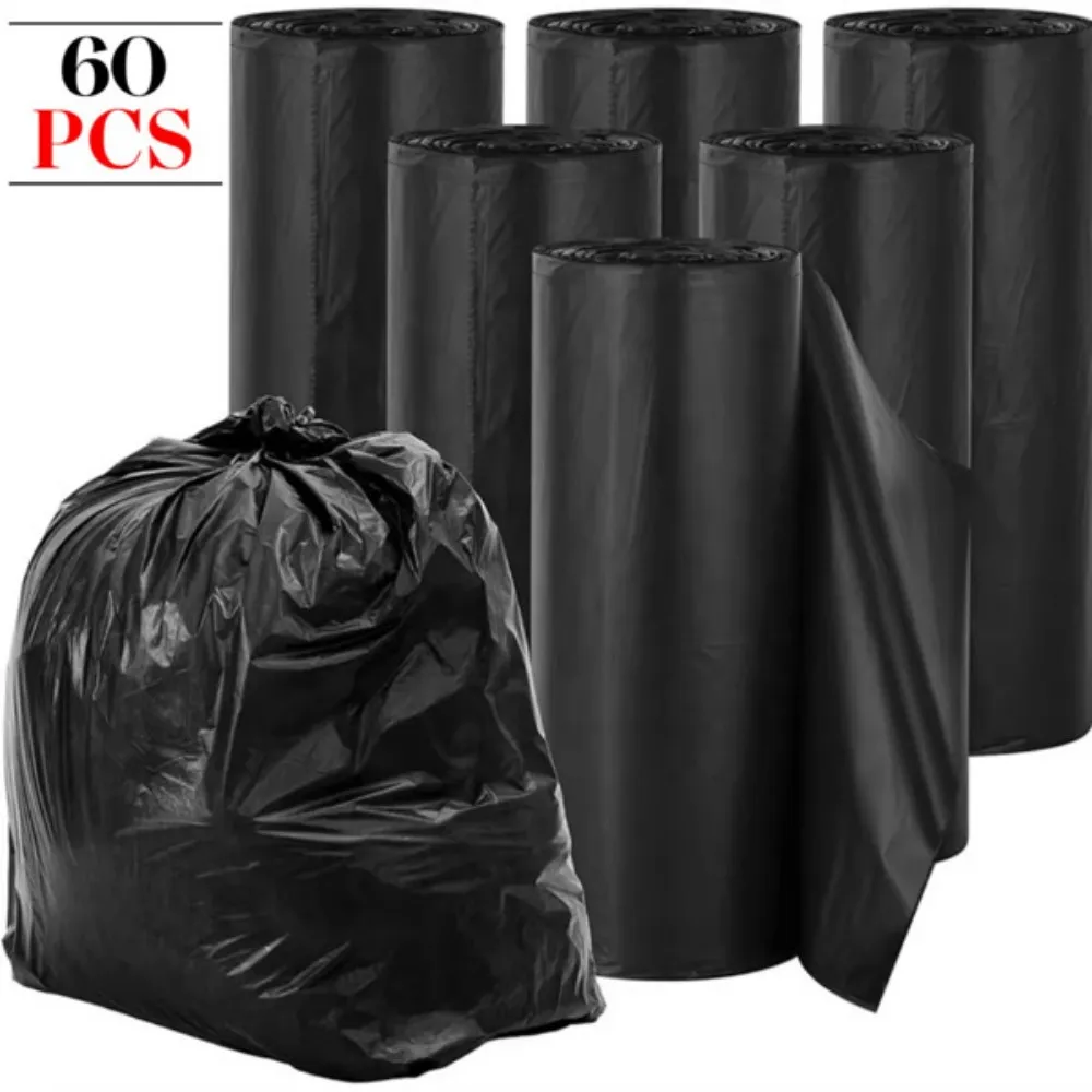 

60-Pack 35 Gallon Lightweight Stretchable Trash Bags Perfect Fit for 30-35 Gallon Cans Great for Home & Small Business Cleanup