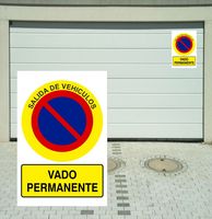 Permanent Vado Sign Vehicle Exution Pvc Plate 40 X 30 or 30 X 20 Cm.