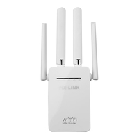 WiFi amplifier 1200Mbps WiFi extender dual frequency 5ghz and 2,4ghz WiFi repeater with 4 antennas WiFi intensifier WPS button easy configuration Compatible with all Router (white)